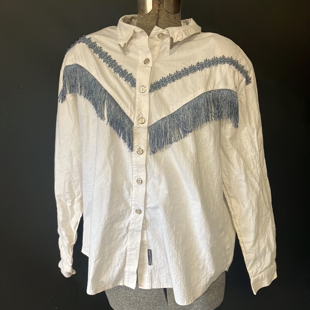 Vintage Lilia Smitty Western Attitude Rodeo Shirt with Fringe X-large